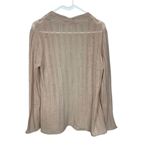 Sundance Cashmere Pale Pink Pointelle Cardigan Medium - Picture 2 of 7